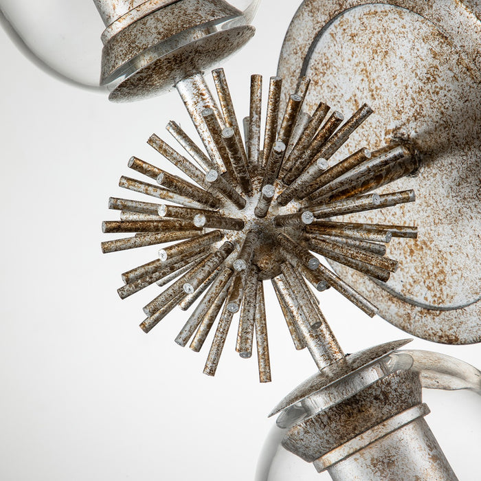 Lucas + McKearn SC00957S-2 Two Light Wall Sconce, Silver Leaf