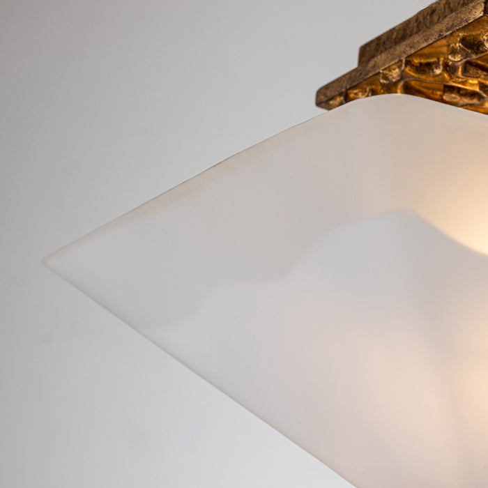Lucas + McKearn FM1002G-2 Two Light Flush Mount, Gold Leaf