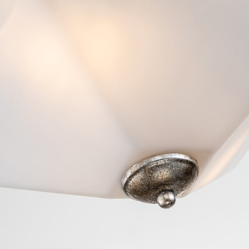 Lucas + McKearn FM1002S-2 Two Light Flush Mount, Silver Leaf