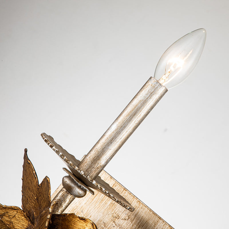 Lucas + McKearn SC1054-1 One Light Wall Sconce, Gold Leaf/Silver Leaf