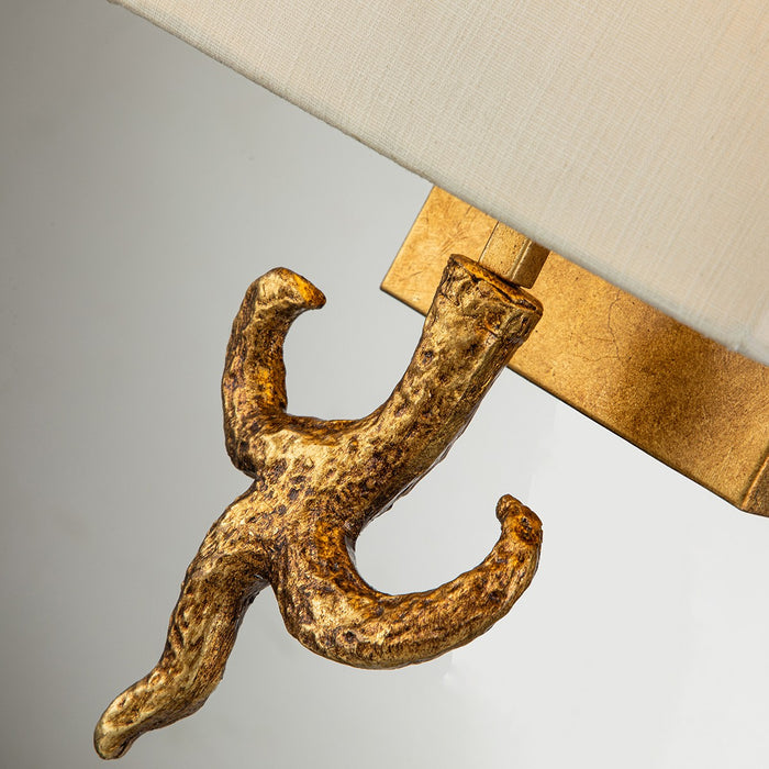 Lucas + McKearn SC7037G-1 One Light Wall Sconce, Gold Leaf