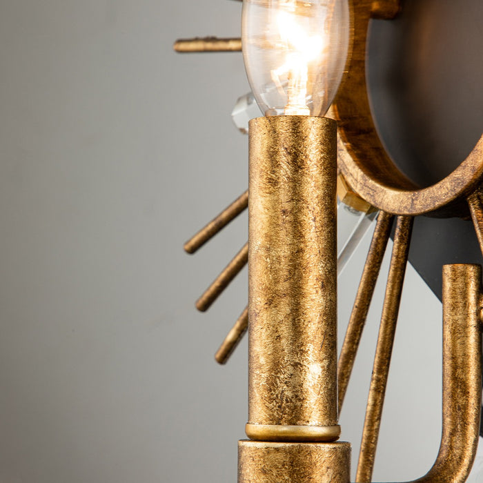 Lucas + McKearn SC90647G-1 One Light Wall Sconce, Gold Leaf