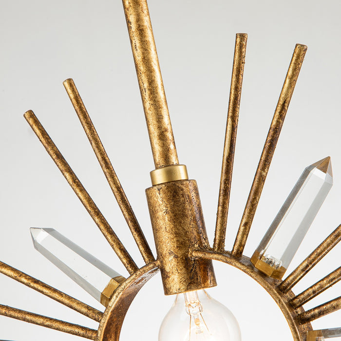 Lucas + McKearn PD90647G-1 One Light Pendant, Gold Leaf