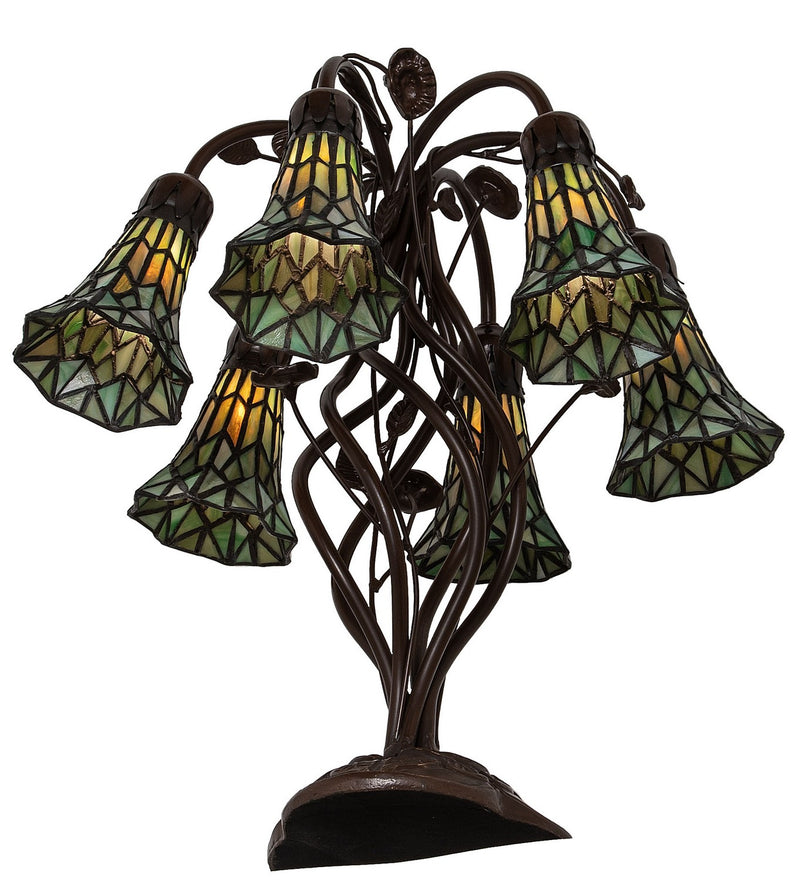 Meyda Tiffany 255817 Six Light Table Lamp, Mahogany Bronze
