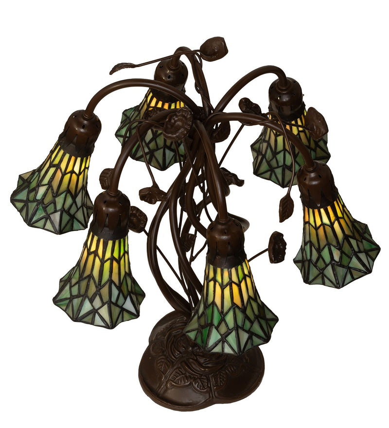 Meyda Tiffany 255817 Six Light Table Lamp, Mahogany Bronze
