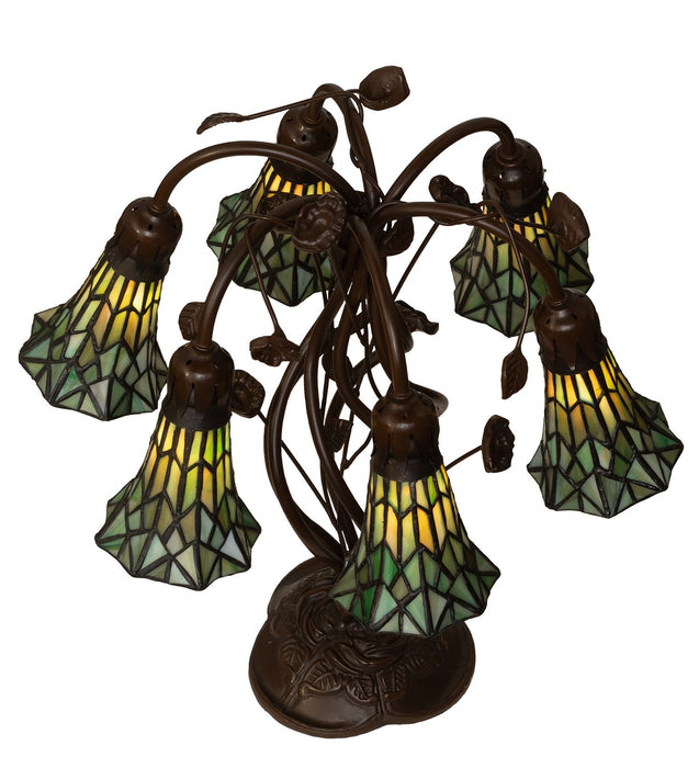 Meyda Tiffany 255817 Six Light Table Lamp, Mahogany Bronze
