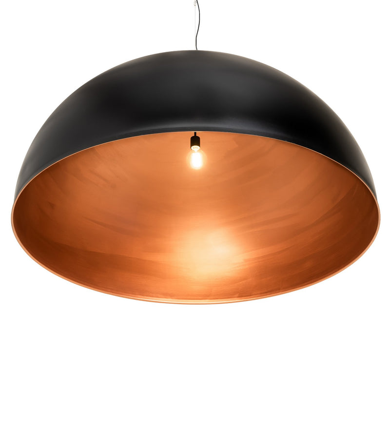 Meyda Tiffany 256512 One Light Pendant, Flat Black And Copper