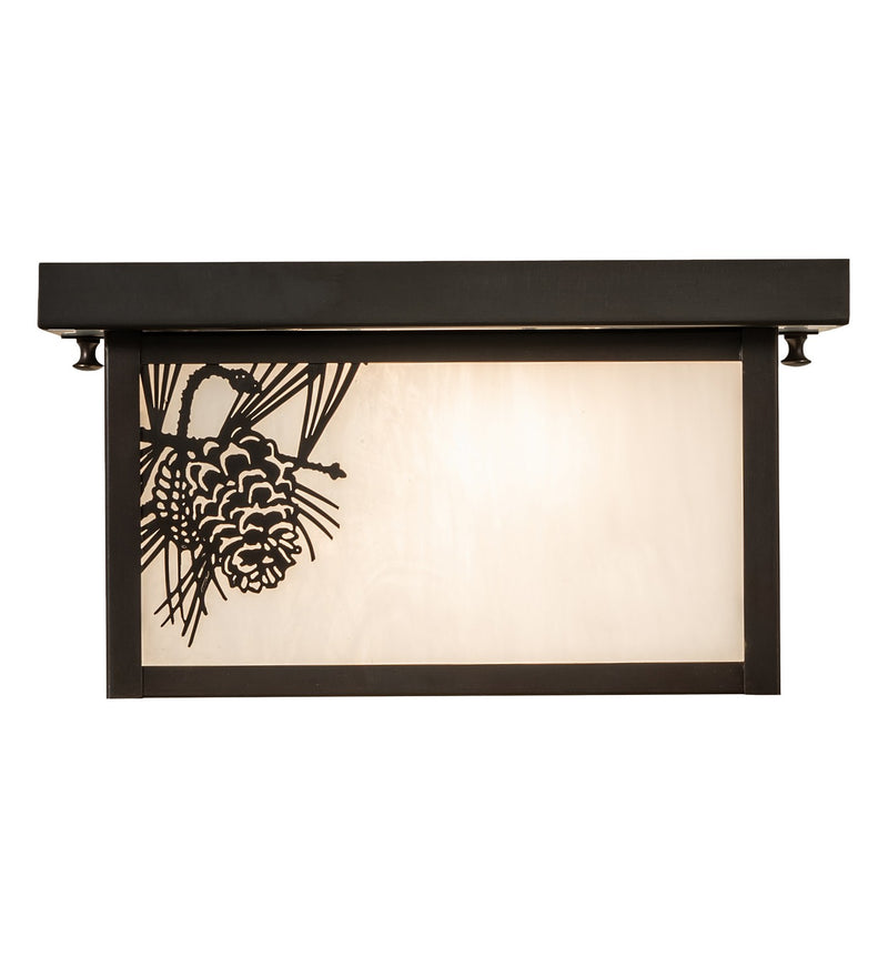 Meyda Tiffany 46272 Two Light Flushmount, Craftsman Brown