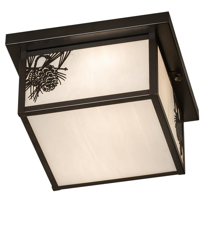 Meyda Tiffany 46272 Two Light Flushmount, Craftsman Brown