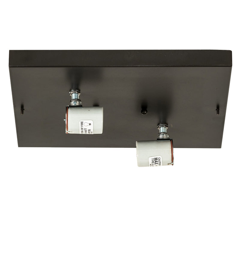 Meyda Tiffany 46272 Two Light Flushmount, Craftsman Brown