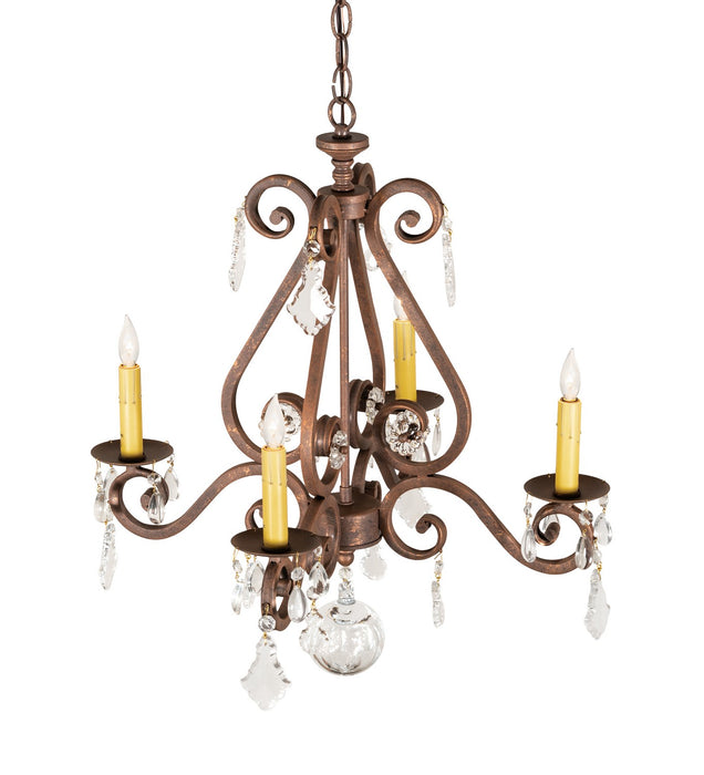 Meyda Tiffany 257372 Four Light Chandelier, Antique Rust
