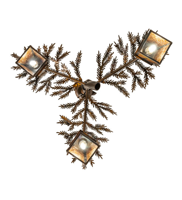 Meyda Tiffany 257933 Three Light Chandelier, Dark Burnished Antique Copper