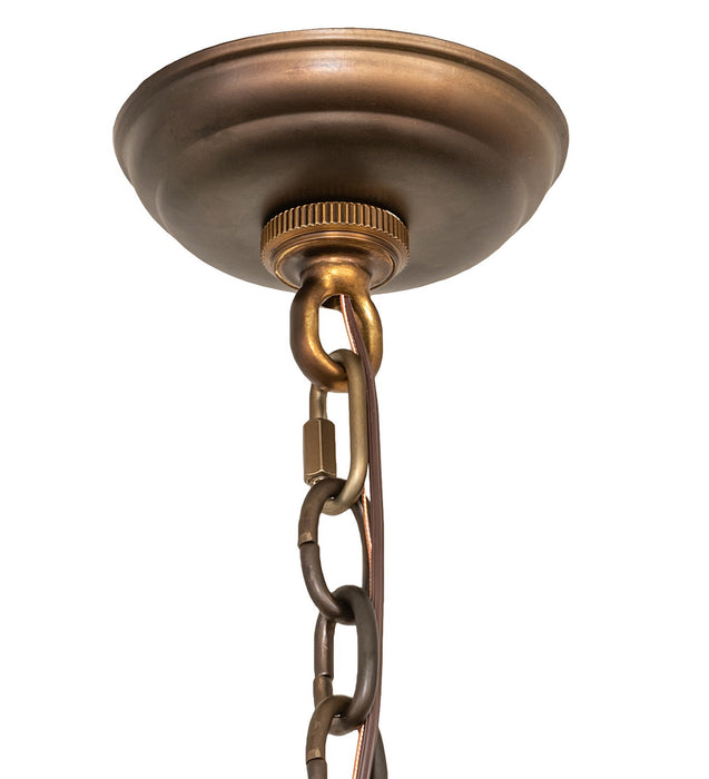 Meyda Tiffany 257933 Three Light Chandelier, Dark Burnished Antique Copper