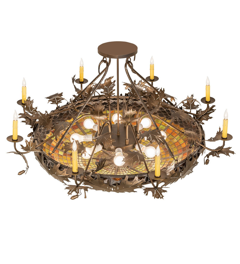 Meyda Tiffany 258340 16 Light Semi-Flushmount, Antique Copper
