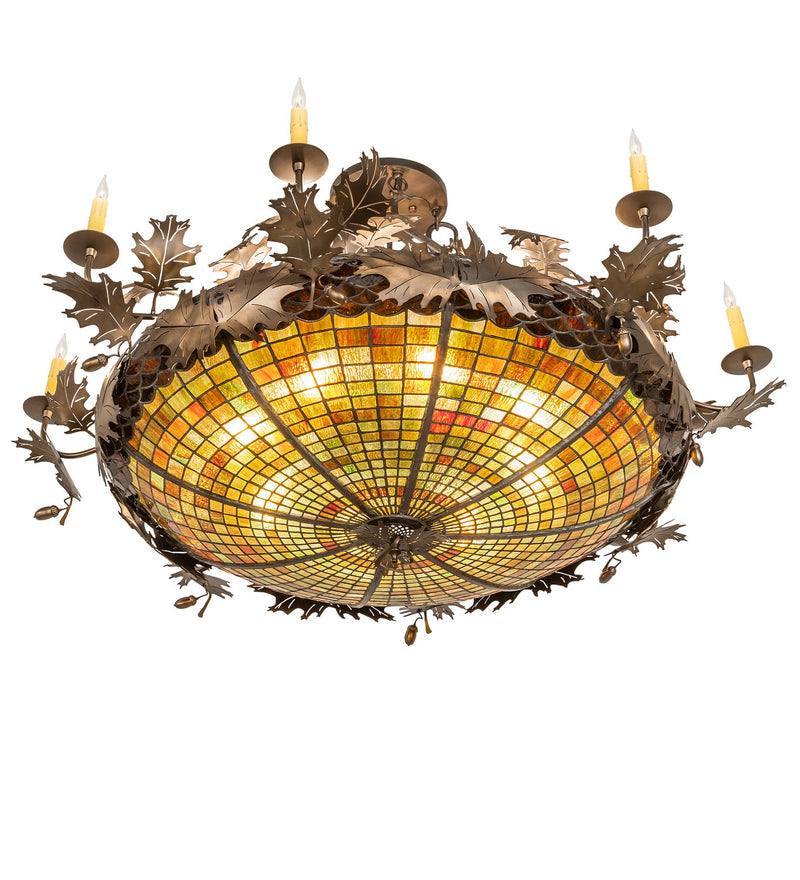 Meyda Tiffany 258340 16 Light Semi-Flushmount, Antique Copper