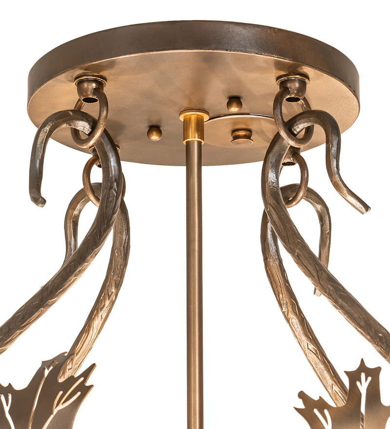 Meyda Tiffany 258340 16 Light Semi-Flushmount, Antique Copper