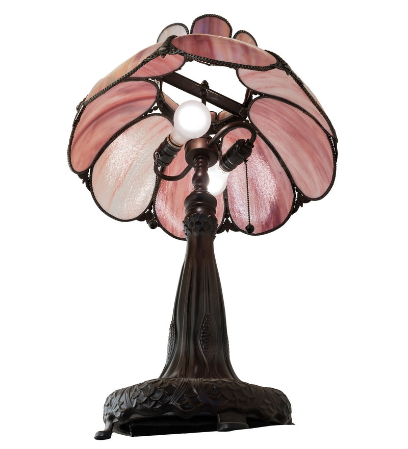 Meyda Tiffany 259882 Two Light Table Lamp, Mahogany Bronze