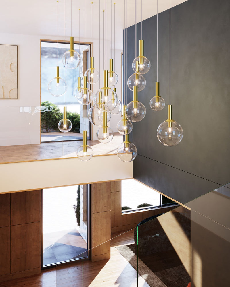Sonneman 3760.38 One Light Pendant, Satin Brass