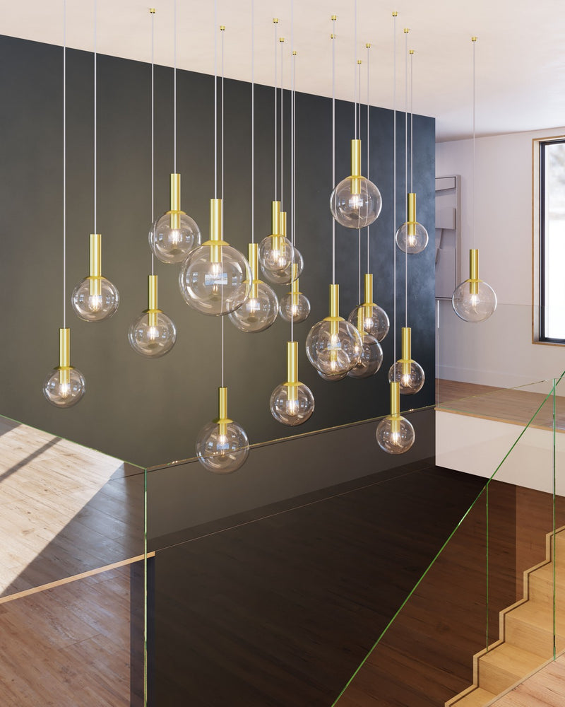 Sonneman 3760.38 One Light Pendant, Satin Brass