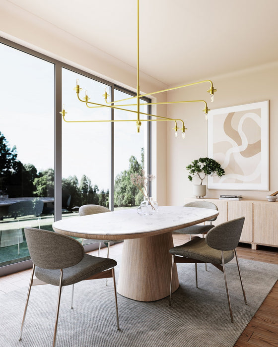 Sonneman 4548.38 Eight Light Pendant, Satin Brass