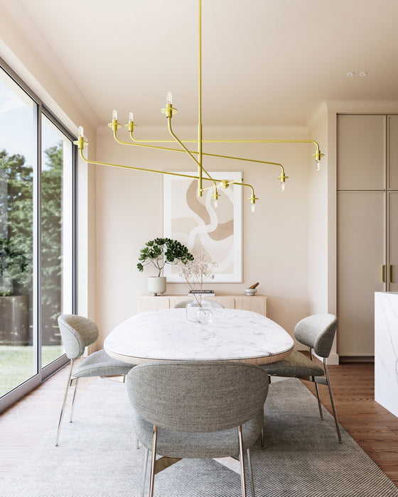 Sonneman 4548.38 Eight Light Pendant, Satin Brass