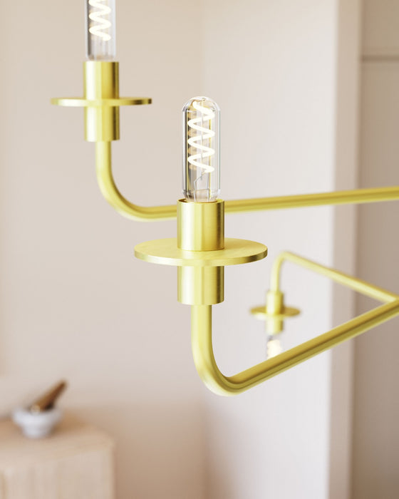 Sonneman 4548.38 Eight Light Pendant, Satin Brass