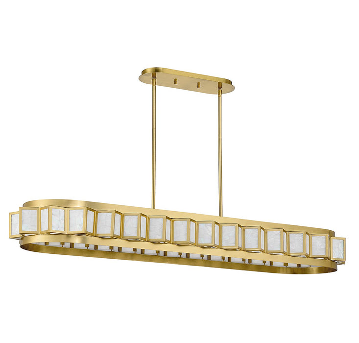 Savoy House 1-3165-8-322 Eight Light Linear Chandelier, Warm Brass