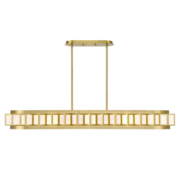 Savoy House 1-3165-8-322 Eight Light Linear Chandelier, Warm Brass