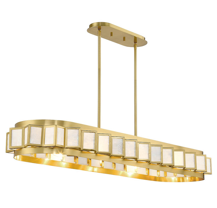 Savoy House 1-3165-8-322 Eight Light Linear Chandelier, Warm Brass