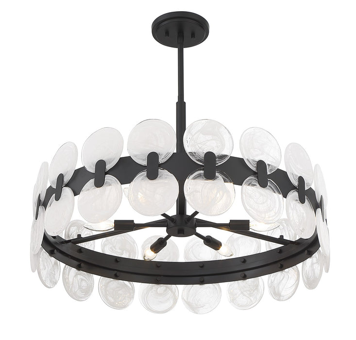 Savoy House 1-3720-6-89 Six Light Chandelier, Matte Black
