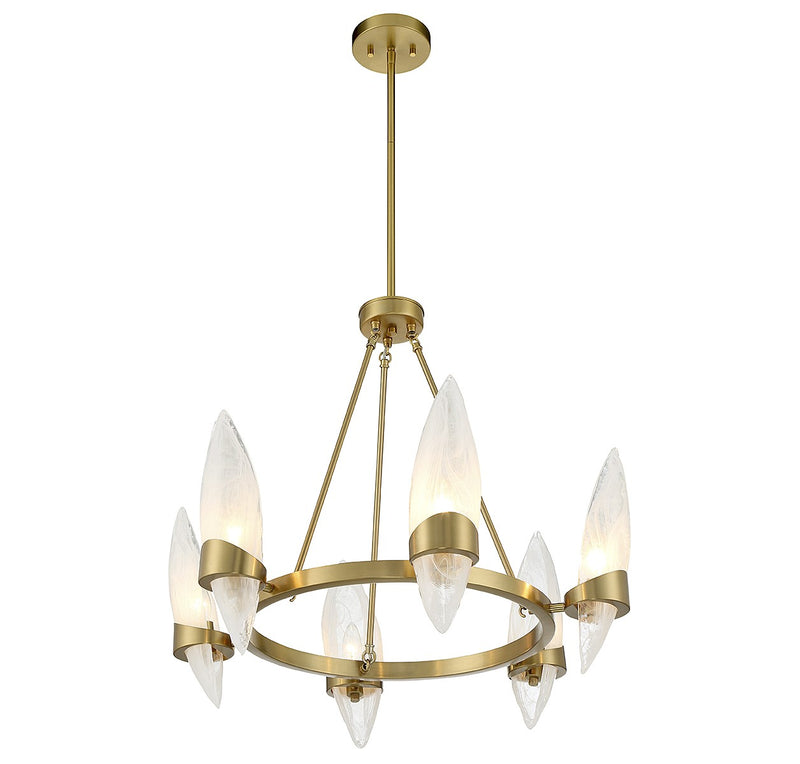 Savoy House 1-5500-6-322 Six Light Chandelier, Warm Brass