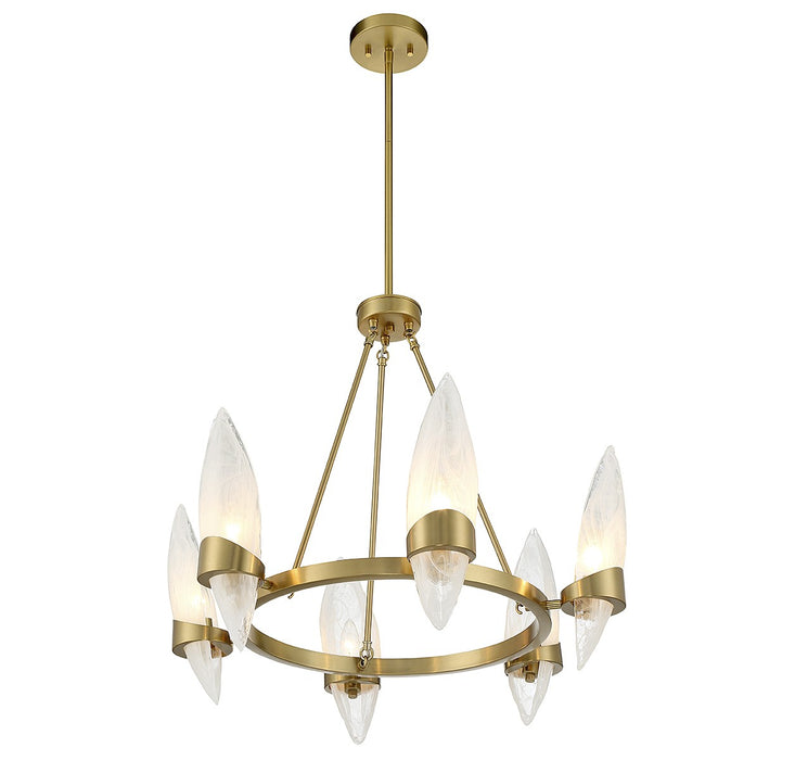 Savoy House 1-5500-6-322 Six Light Chandelier, Warm Brass
