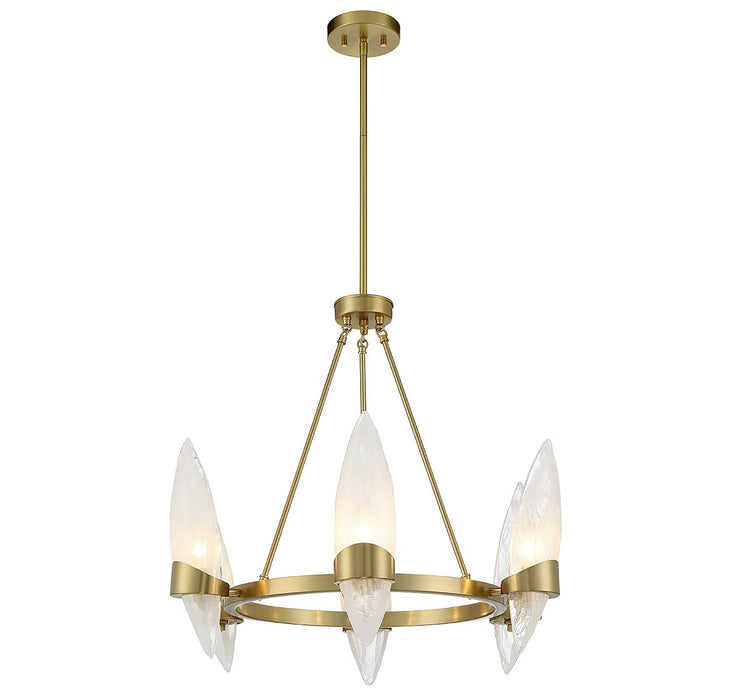 Savoy House 1-5500-6-322 Six Light Chandelier, Warm Brass