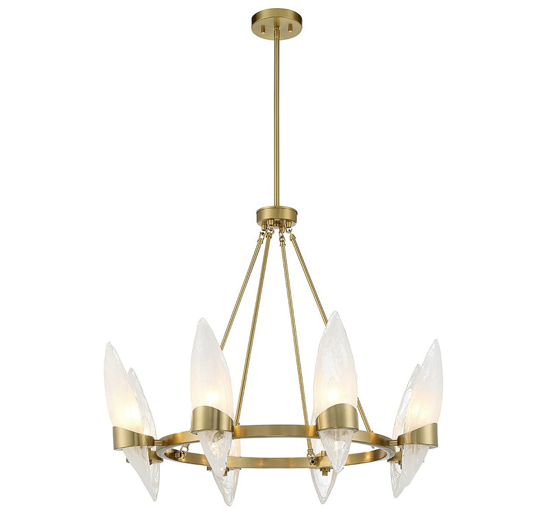 Savoy House 1-5502-8-322 Eight Light Chandelier, Warm Brass