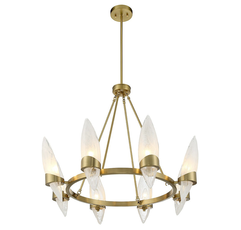 Savoy House 1-5502-8-322 Eight Light Chandelier, Warm Brass