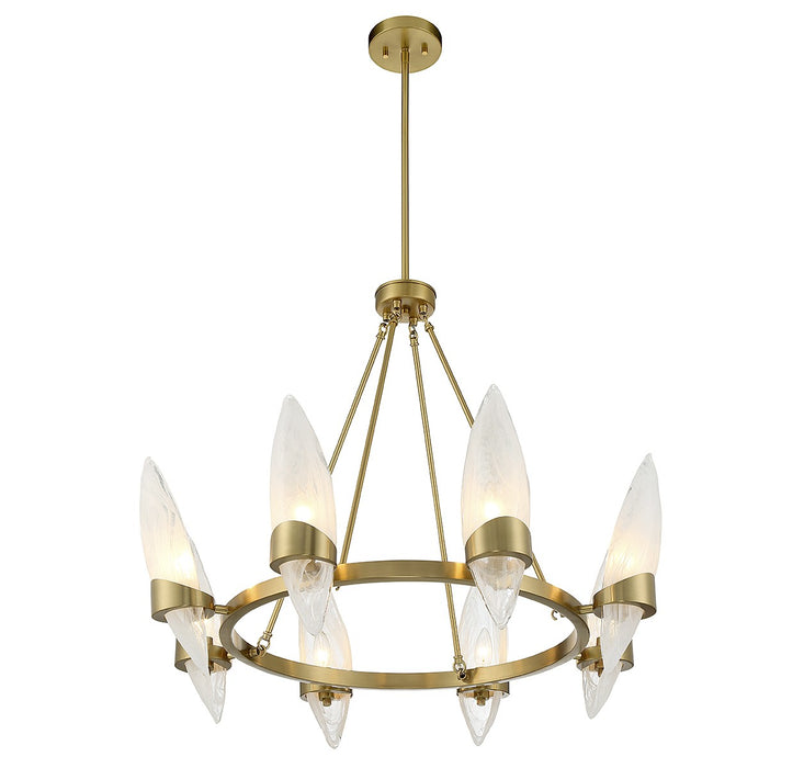 Savoy House 1-5502-8-322 Eight Light Chandelier, Warm Brass