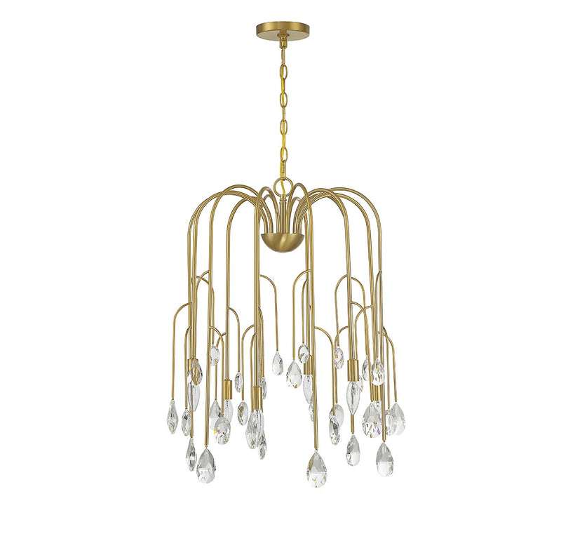 Savoy House 1-6686-6-127 Six Light Chandelier, Noble Brass