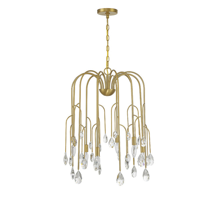 Savoy House 1-6686-6-127 Six Light Chandelier, Noble Brass