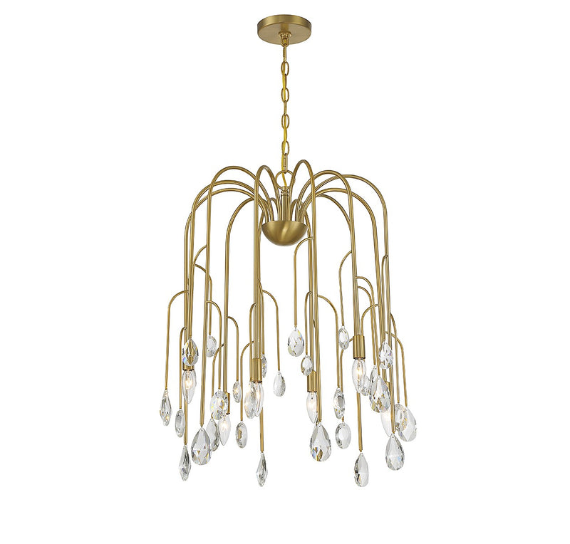 Savoy House 1-6686-6-127 Six Light Chandelier, Noble Brass