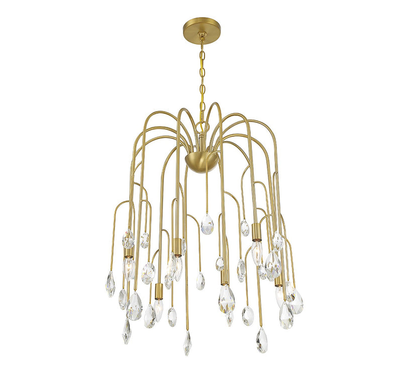 Savoy House 1-6686-6-127 Six Light Chandelier, Noble Brass