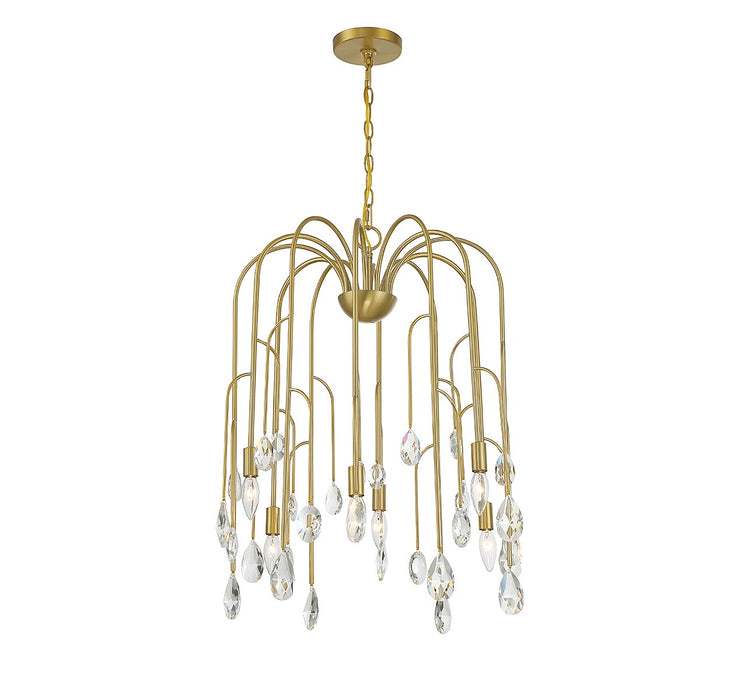 Savoy House 1-6686-6-127 Six Light Chandelier, Noble Brass