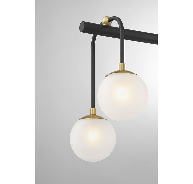 Savoy House 1-6699-8-143 Eight Light Linear Chandelier, Matte Black with Warm Brass