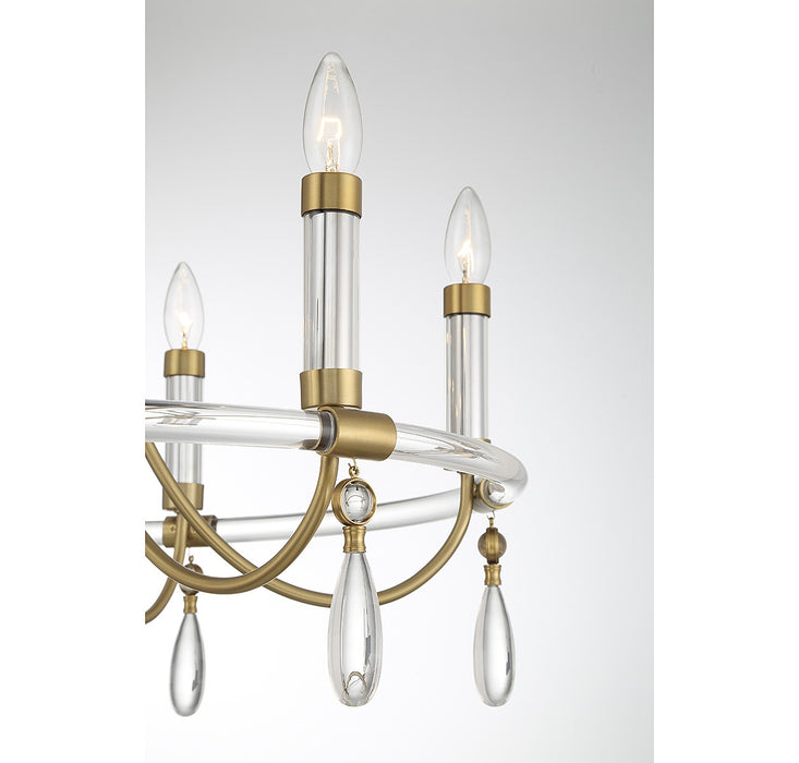 Savoy House 1-7716-6-195 Six Light Chandelier, Warm Brass and Chrome