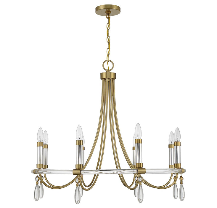 Savoy House 1-7718-8-195 Eight Light Chandelier, Warm Brass and Chrome