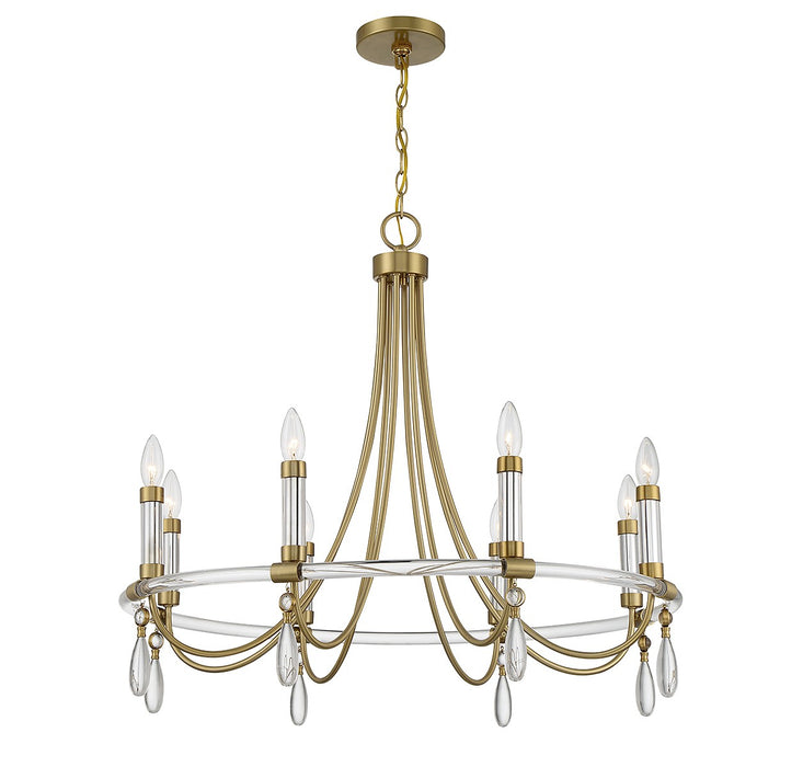 Savoy House 1-7718-8-195 Eight Light Chandelier, Warm Brass and Chrome