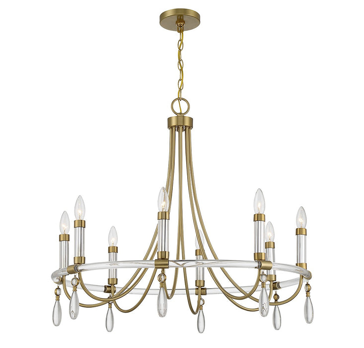 Savoy House 1-7718-8-195 Eight Light Chandelier, Warm Brass and Chrome