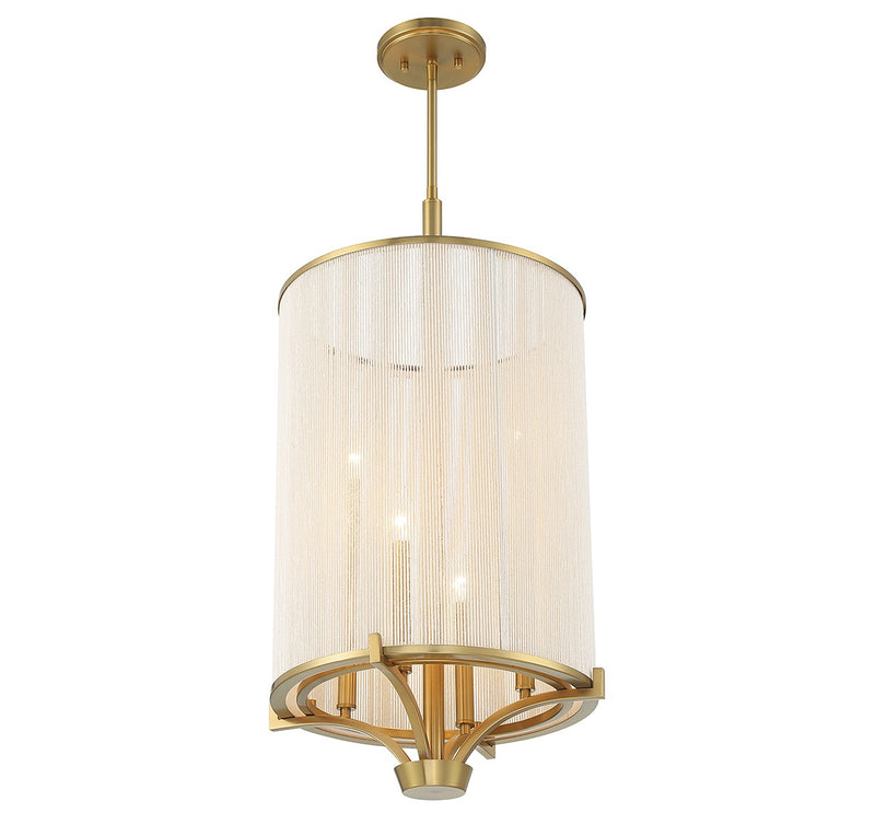 Savoy House 1-7750-4-322 Four Light Chandelier, Warm Brass