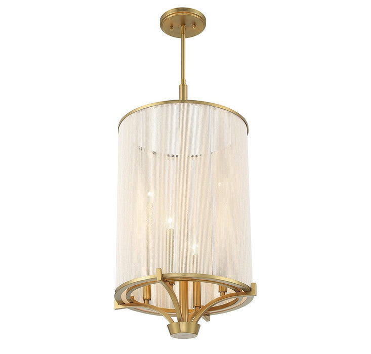 Savoy House 1-7750-4-322 Four Light Chandelier, Warm Brass