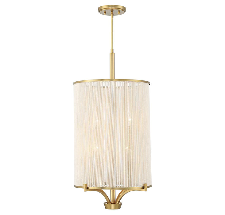 Savoy House 1-7750-4-322 Four Light Chandelier, Warm Brass