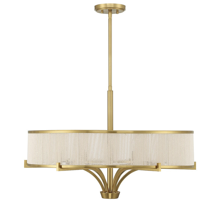 Savoy House 1-7752-6-322 Six Light Chandelier, Warm Brass